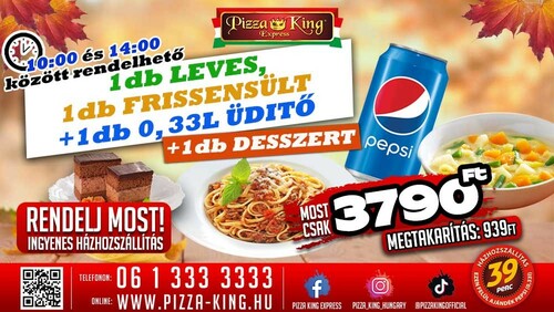 Pizza King 10 - Extra menü - Szuper ajánlat - Online rendelés